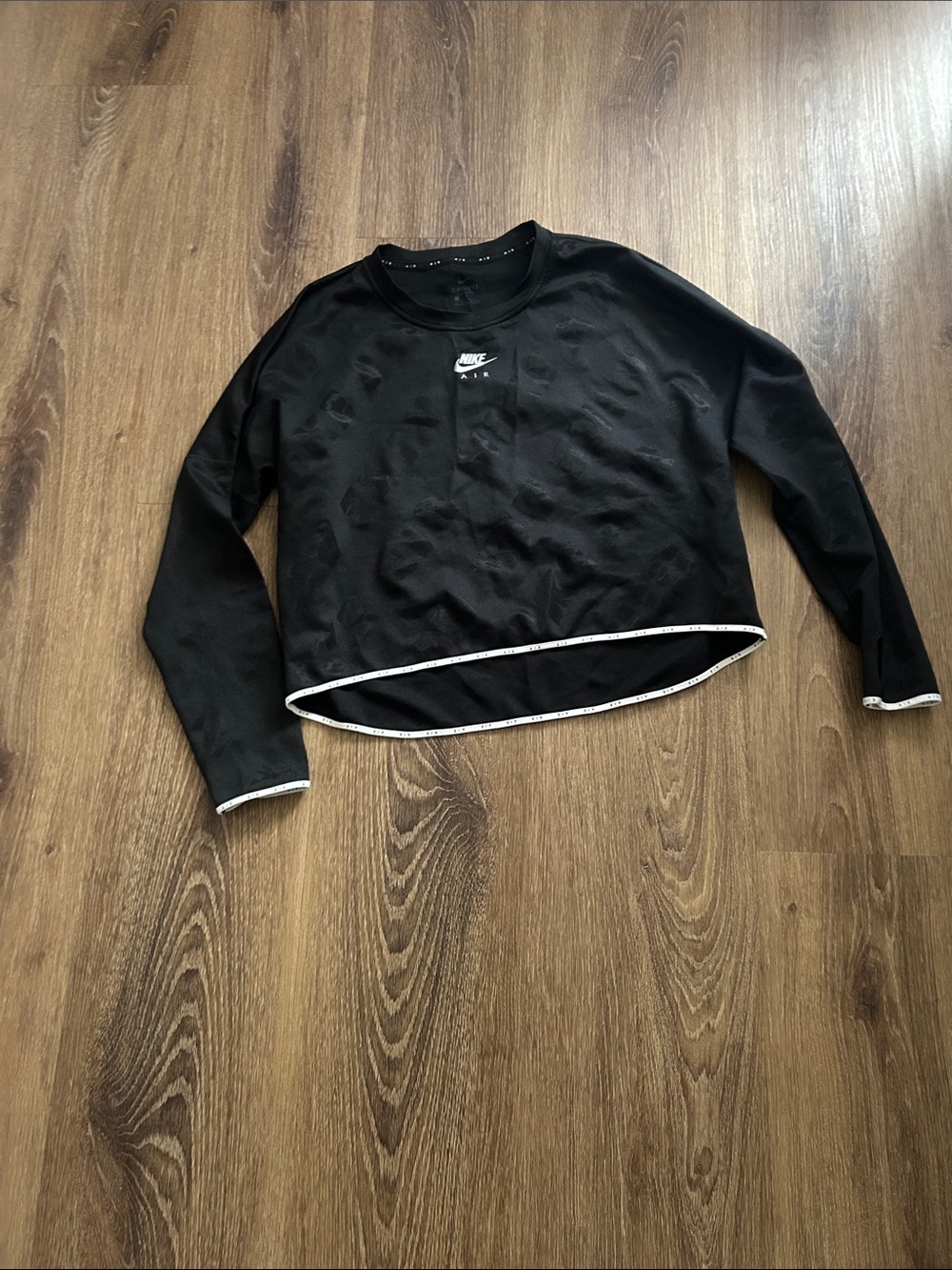 Nike Black Cropped Crewneck with White Trim
